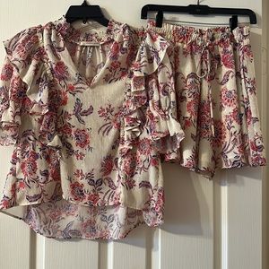 Lavender Brown 2 piece short set